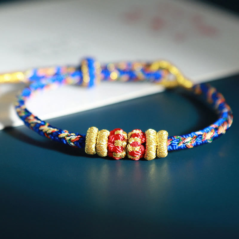 Chinesisches Sternzeichen-Buddha-Armband mit buntem Glücksbringer