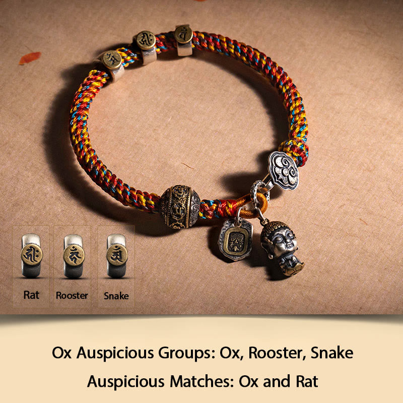 Chinesisches Sternzeichen-Silberarmband für Reichtum und Schutz