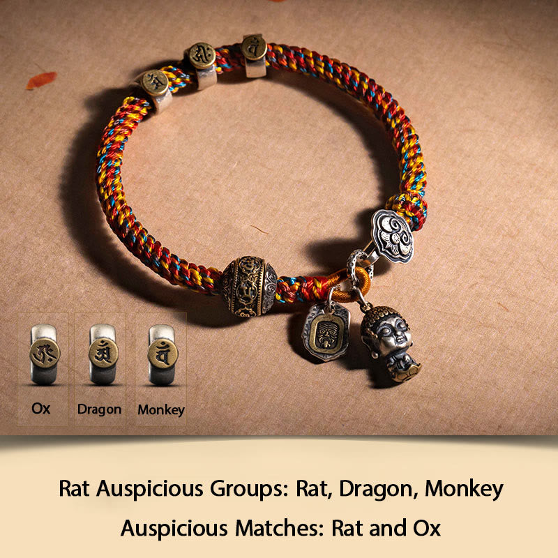 Chinesisches Sternzeichen-Silberarmband für Reichtum und Schutz