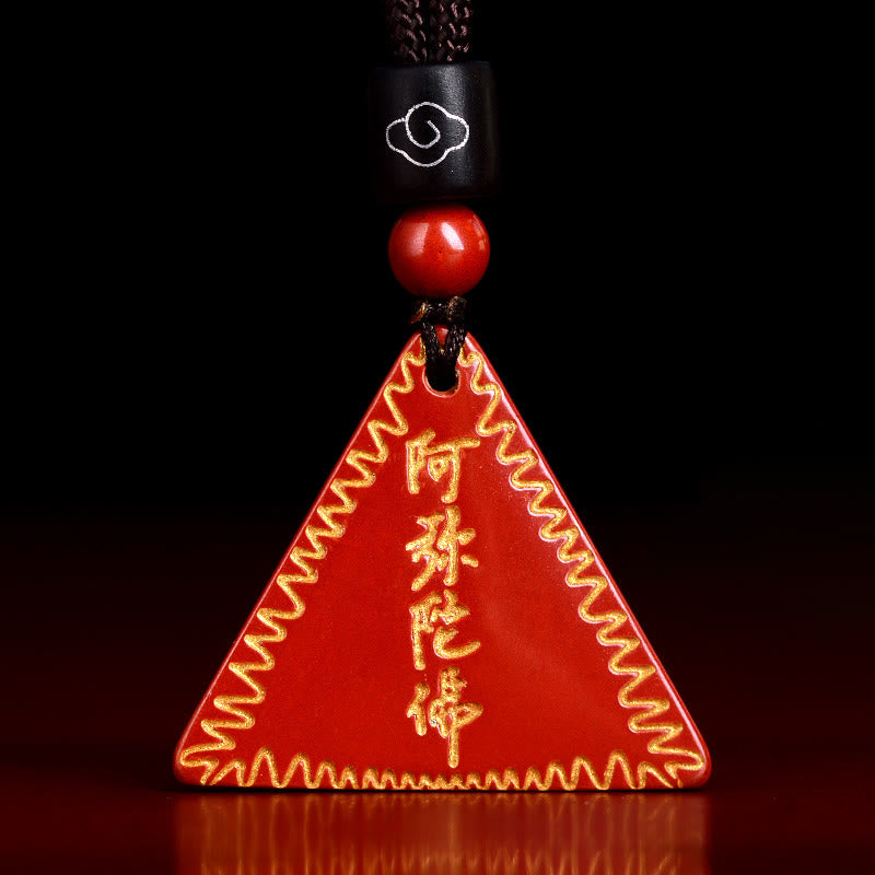 Zinnober-Amitabha-Halskettenanhänger für Ruhe und spirituelles Gleichgewicht