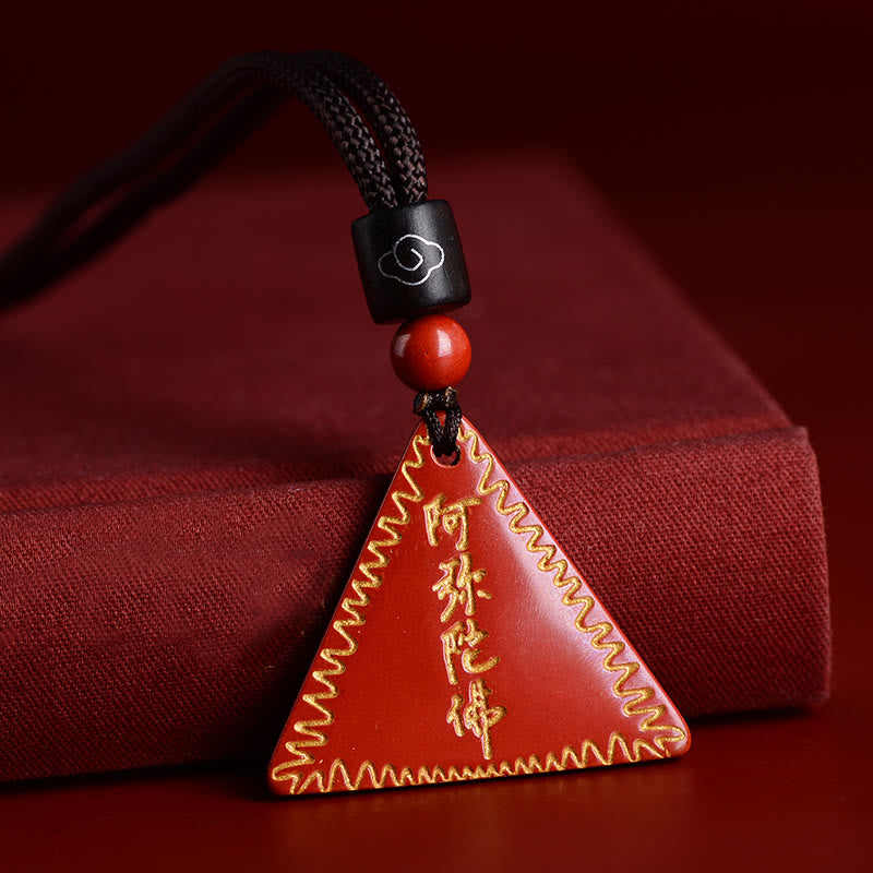 Zinnober-Amitabha-Halskettenanhänger für Ruhe und spirituelles Gleichgewicht