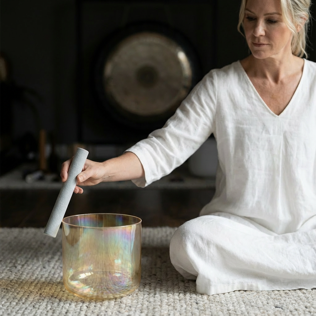 Citrin-Kristall-Klangschale – Meditation & Chakra-Klang