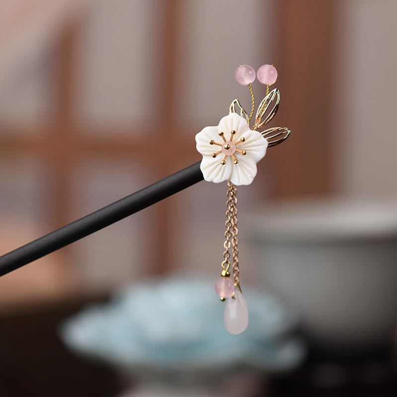 Klassische chinesische Bauhinia Quaste Holz Haarnadel