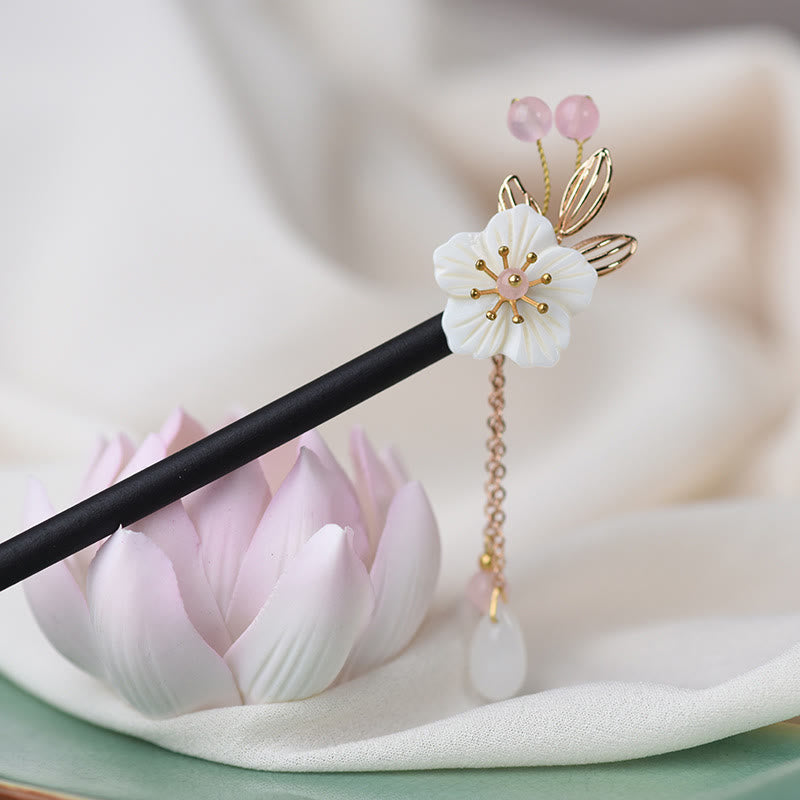 Klassische chinesische Bauhinia Quaste Holz Haarnadel