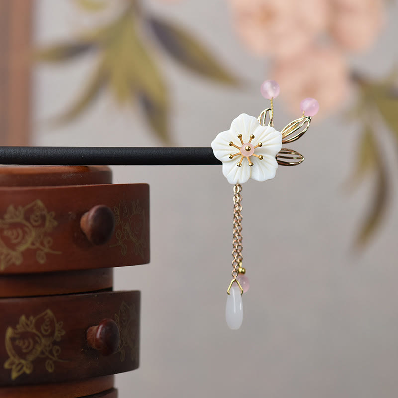 Klassische chinesische Bauhinia Quaste Holz Haarnadel