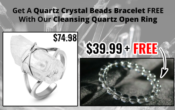 Offener Ring aus reinigendem Quarz + KOSTENLOSES Quarzarmband