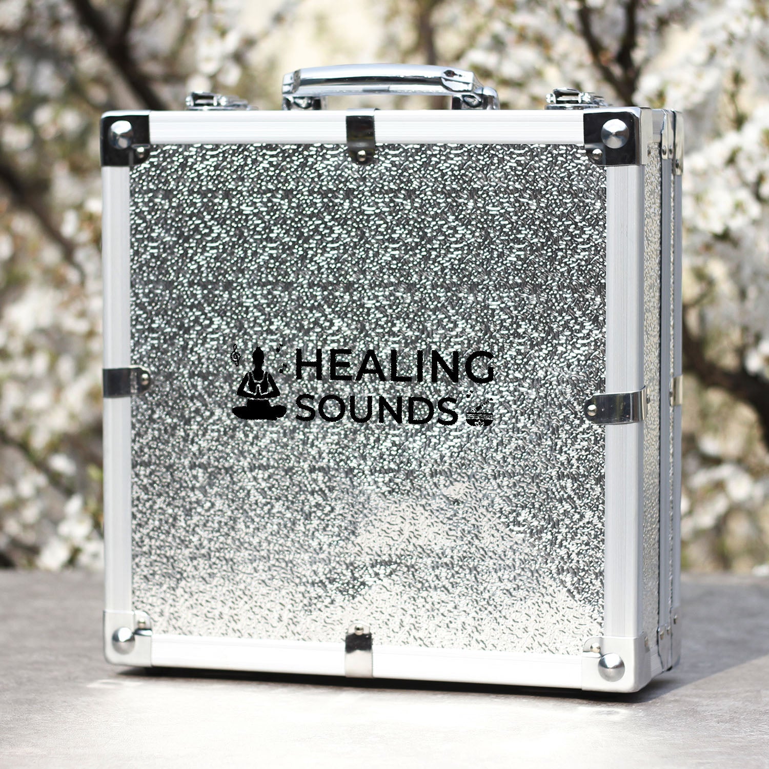 432 Hz Stimmgabel-Set aus klarem Kristall mit Box – 8-teilig – 10 mm/20 mm