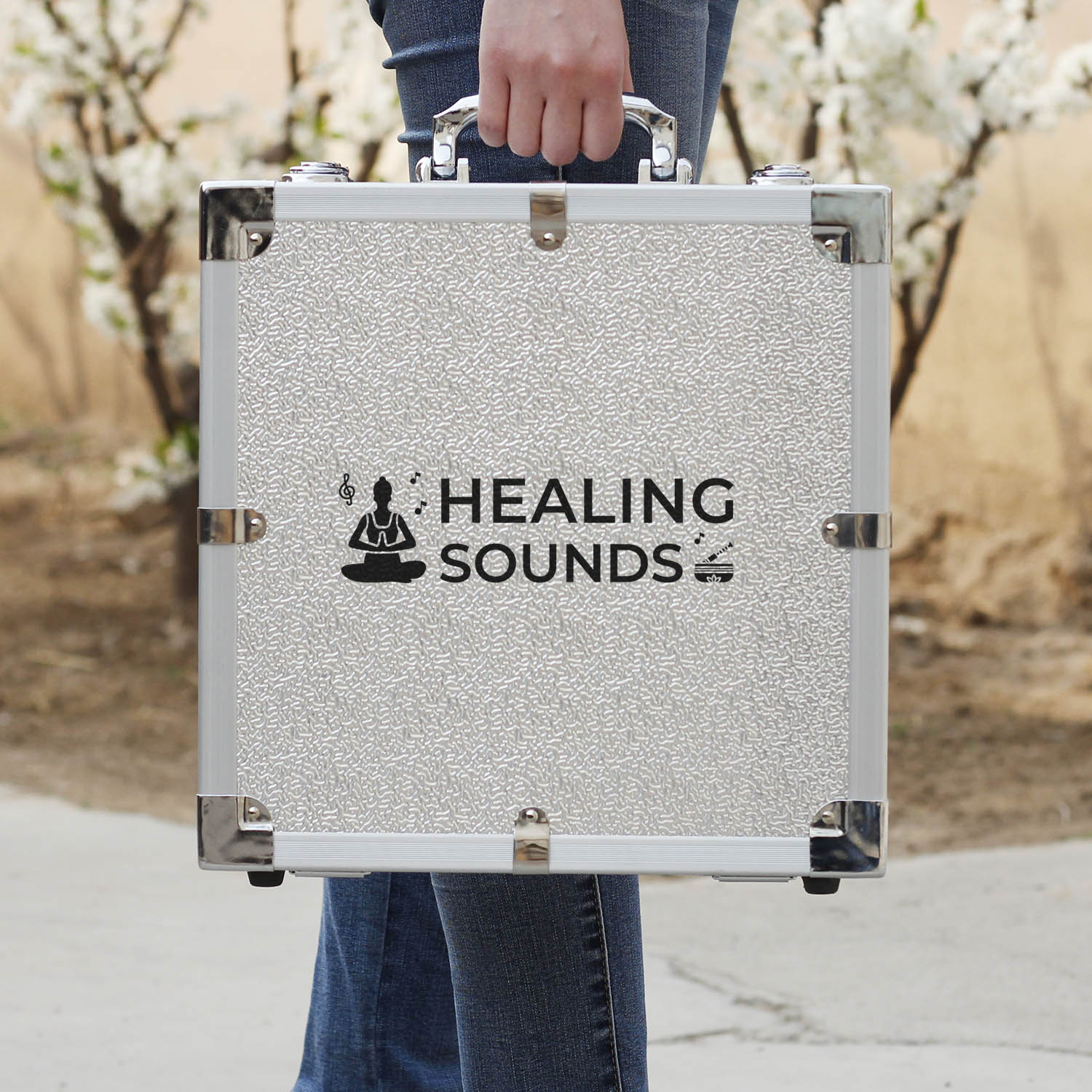 432 Hz Stimmgabel-Set aus klarem Kristall mit Box – 8-teilig – 10 mm/20 mm