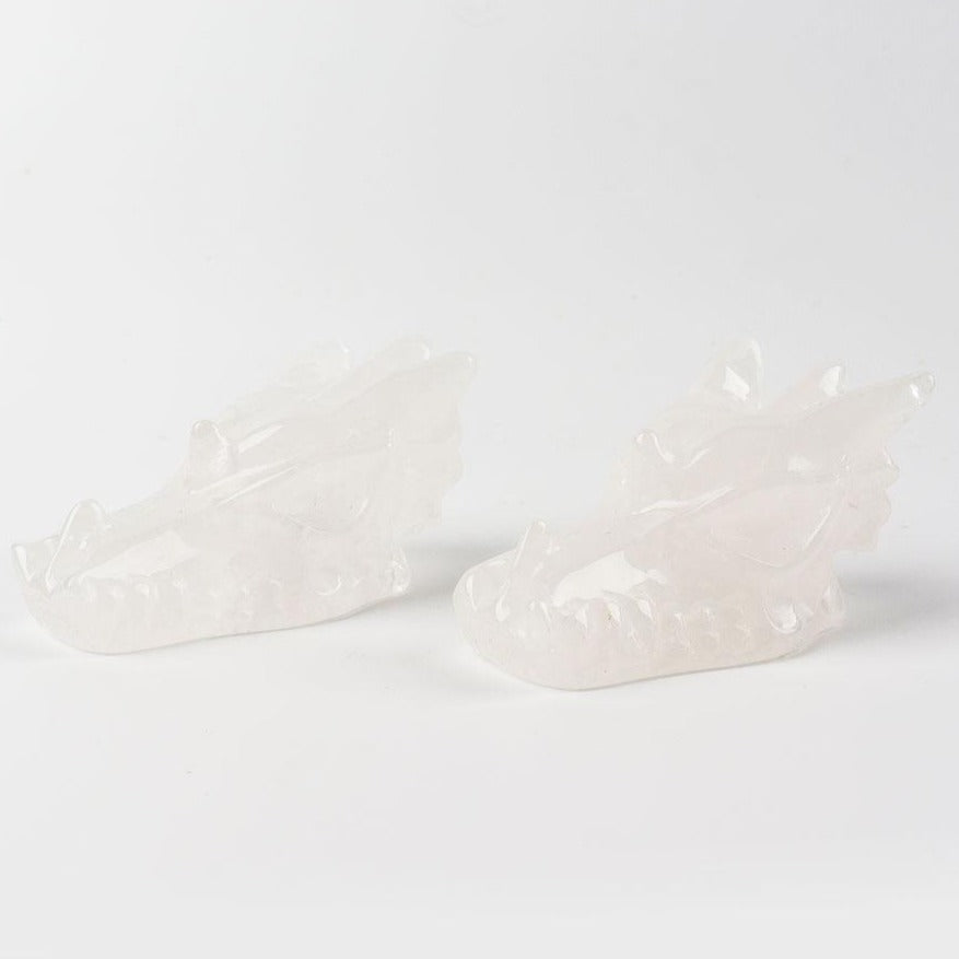 Drachenkopf-Schnitzerei aus Bergkristall, 6,3 cm