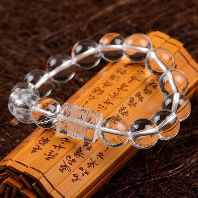 Mantra-Armband aus klarem Quarz für spirituelle Klarheit