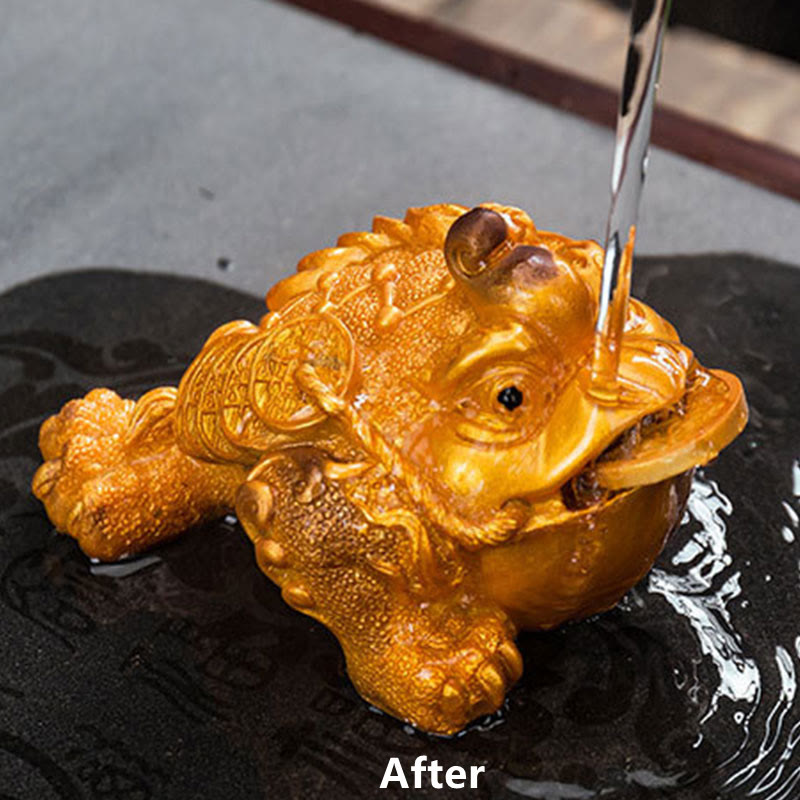 Farbwechselnde Feng Shui Frosch Harz Tee Haustier Figur