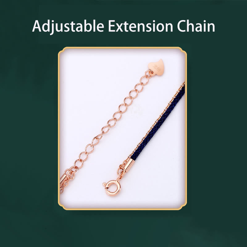 Farbwechselndes vierblättriges Kleeblatt-Armband mit roter Schnur aus 925er Silber für Glück