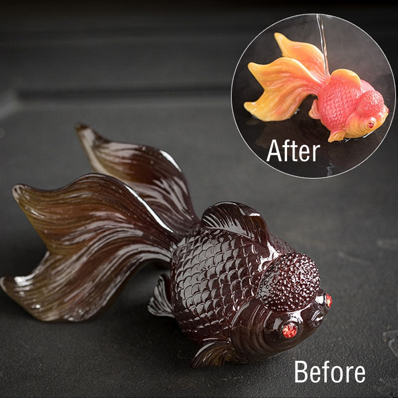 Farbwechselnde Koi-Fischfigur aus Kunstharz für Reichtum und Glück