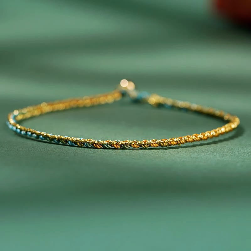 Buntes Glücksmünzen-Seilarmband 14–15 cm Heilende Klänge