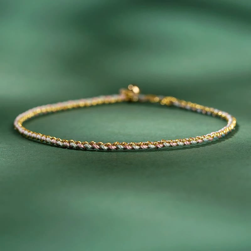Buntes Glücksmünzen-Seilarmband 14–15 cm Heilende Klänge
