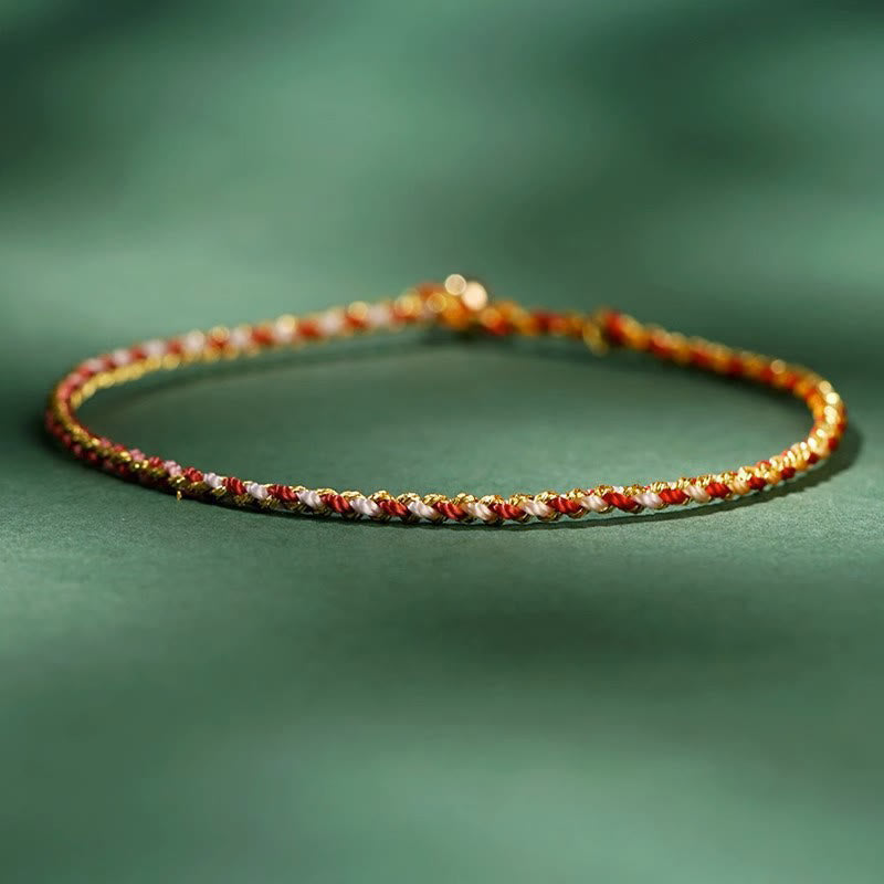 Buntes Glücksmünzen-Seilarmband 14–15 cm Heilende Klänge