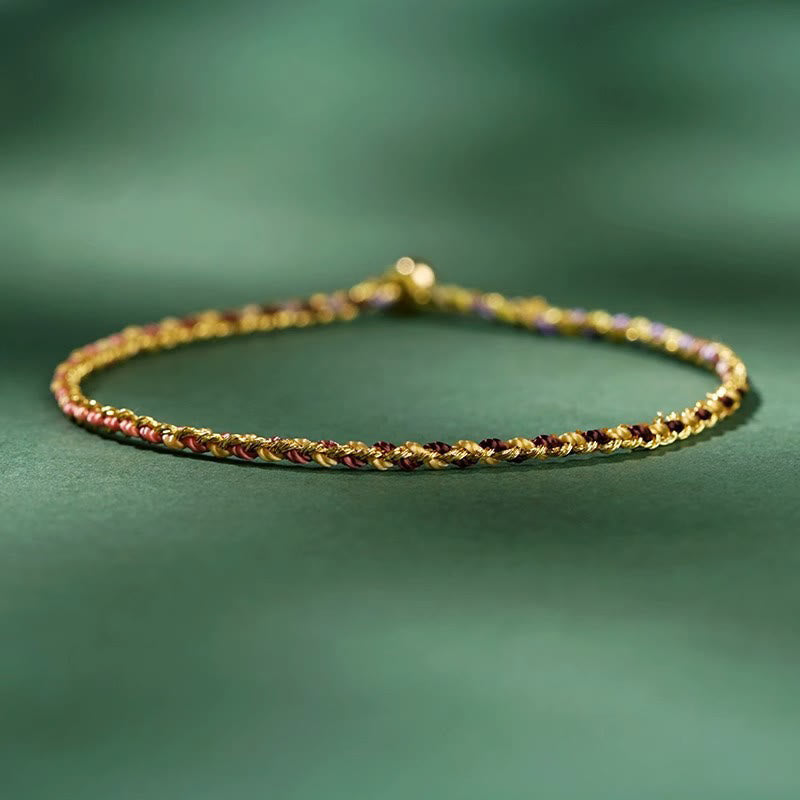 Buntes Glücksmünzen-Seilarmband 14–15 cm Heilende Klänge