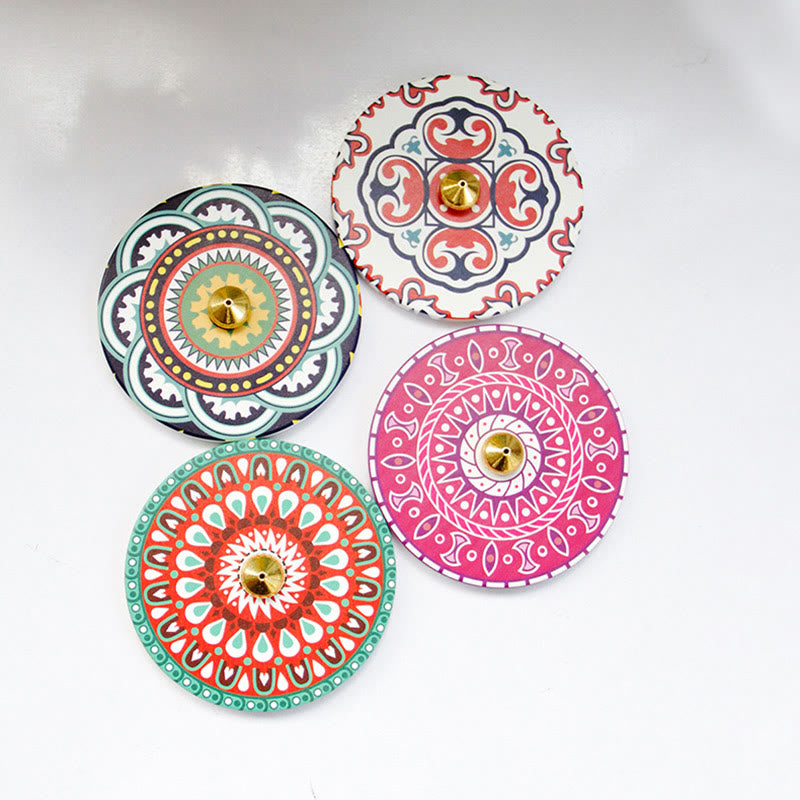 Räucherstäbchenbrenner aus Keramik mit buntem Muster, 10 cm