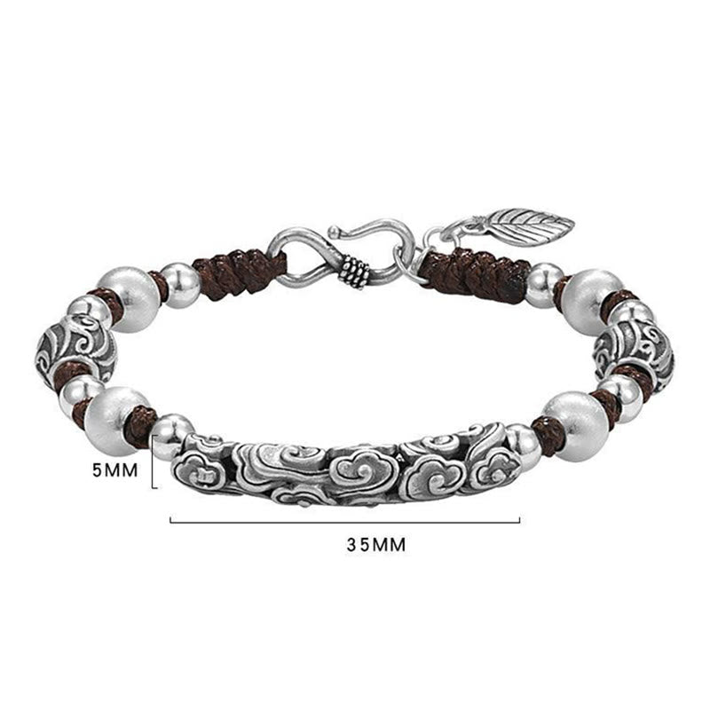 Spirituelles Armband „Glücksbringende Wolke“ aus Kupfer und 999 Sterlingsilber