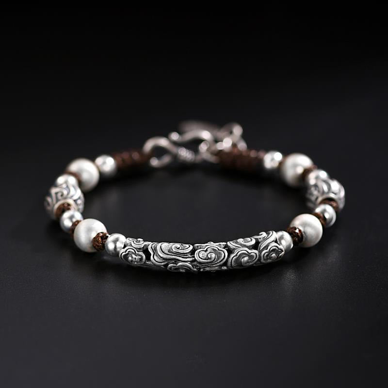 Spirituelles Armband „Glücksbringende Wolke“ aus Kupfer und 999 Sterlingsilber