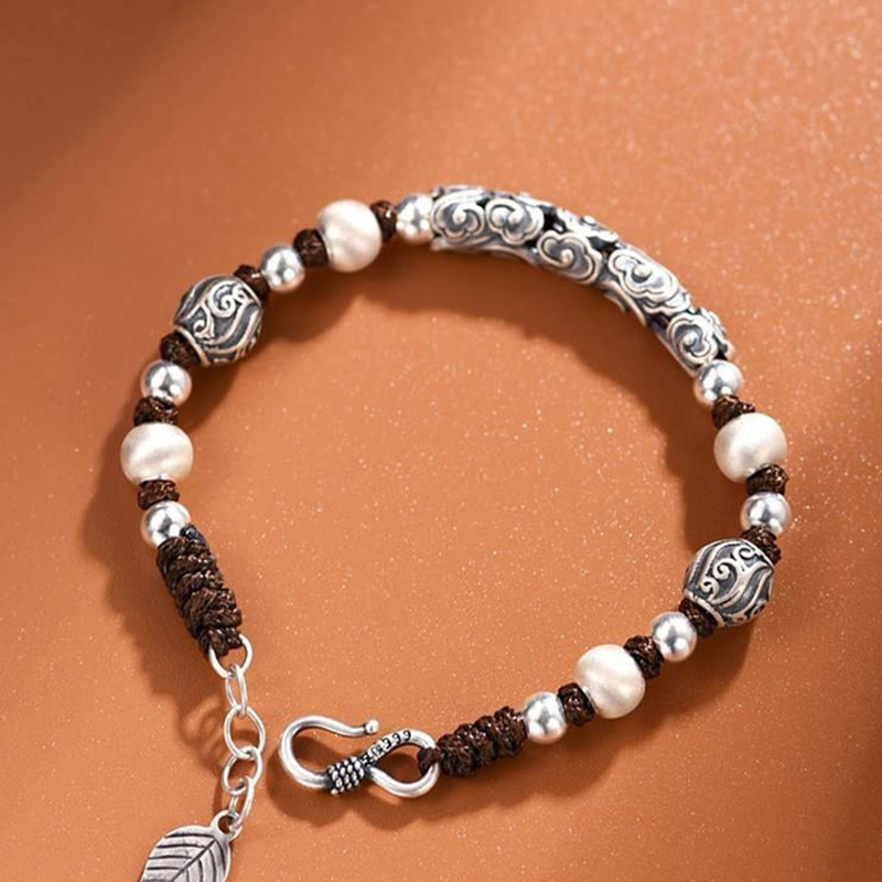 Spirituelles Armband „Glücksbringende Wolke“ aus Kupfer und 999 Sterlingsilber