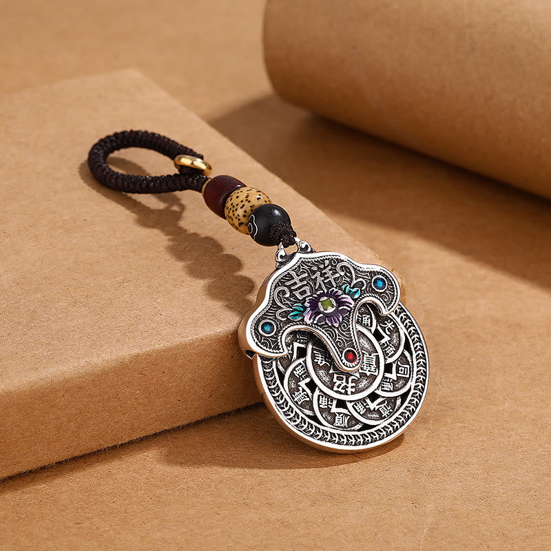 Kupfer Glücksbringer Pfingstrose Blume Münze Schlüsselanhänger