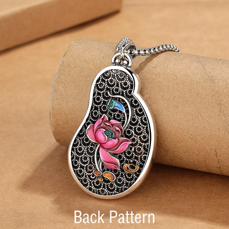 Kupferne Avalokitesvara-Lotus-Reichtumskette für spirituelles Wachstum