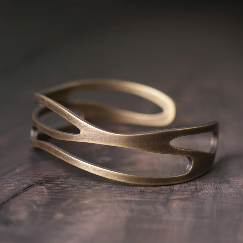 Kupfer Messing Spiritueller Reichtum Manschettenarmband Verstellbar Unisex