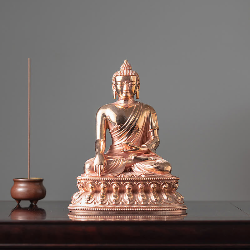 Kupferne Buddha-Statue | Gelassenheit Gautama Shakyamuni Figur