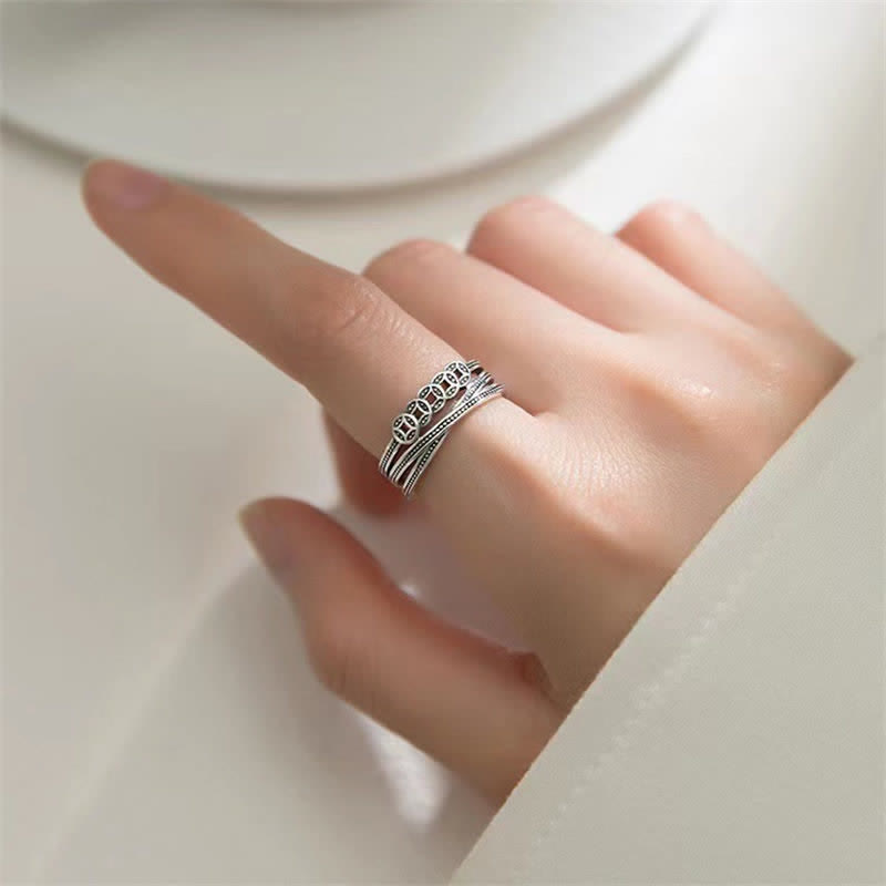 Spiritueller Ring aus Kupfermünzen für Reichtum und Glücksbalance