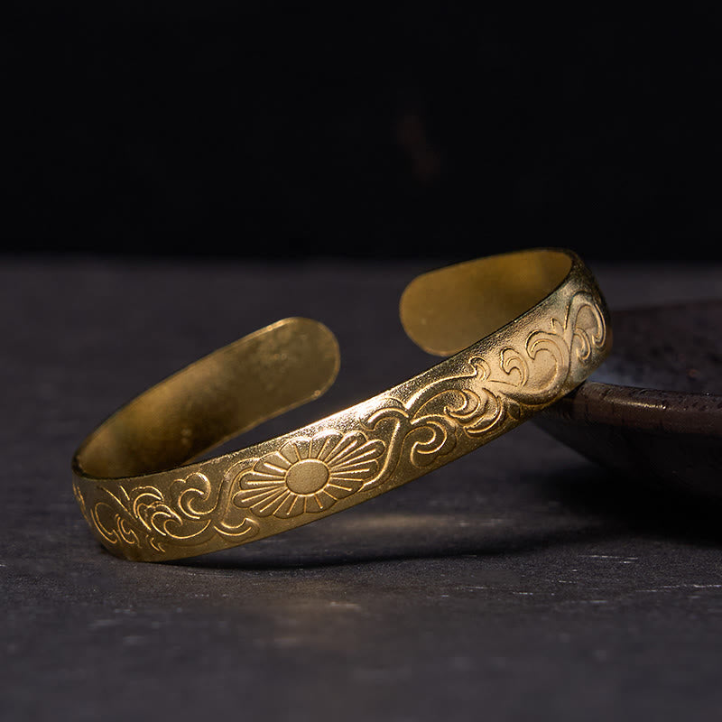 Kupfernes Gänseblümchen-Blumenranken-Armband für Selbstpflege und Glück