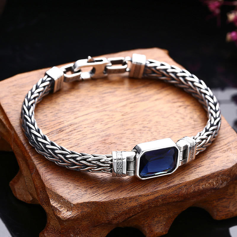 Kupfernes Drachenarmband mit blauer Acrylschnalle für Reichtum