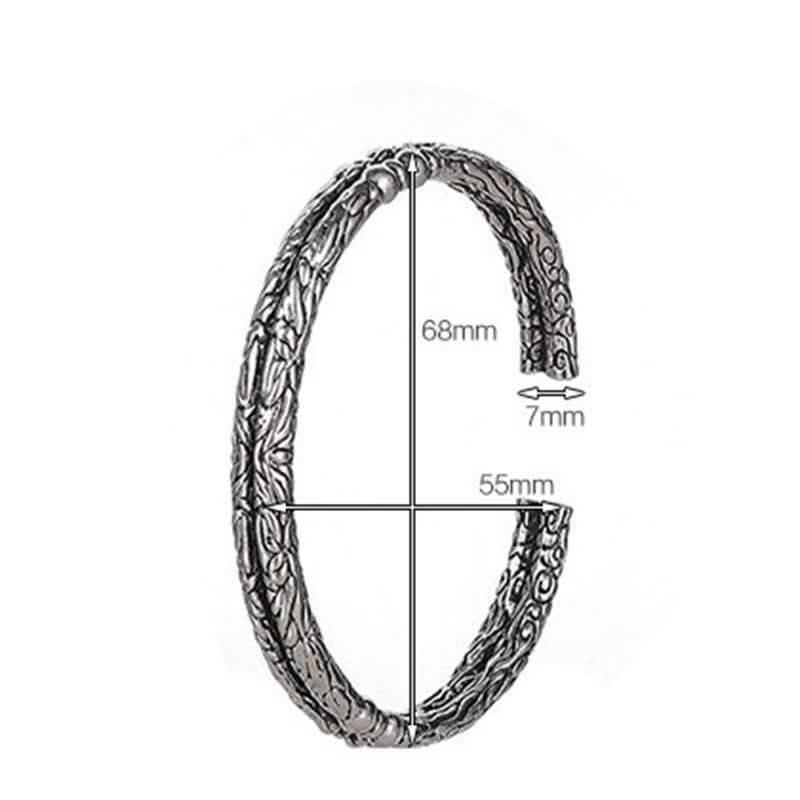 Kupfer-Drachen-Armband mit Blumenmuster für Balance