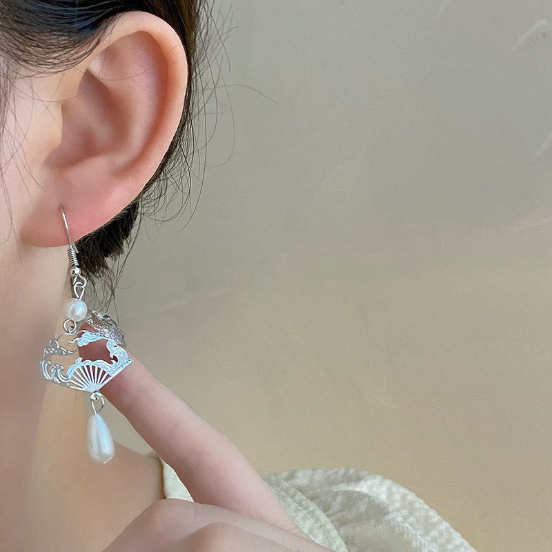 Kupfer-Fächerperlen-Tropfenohrringe | Wohlstand & Schutz