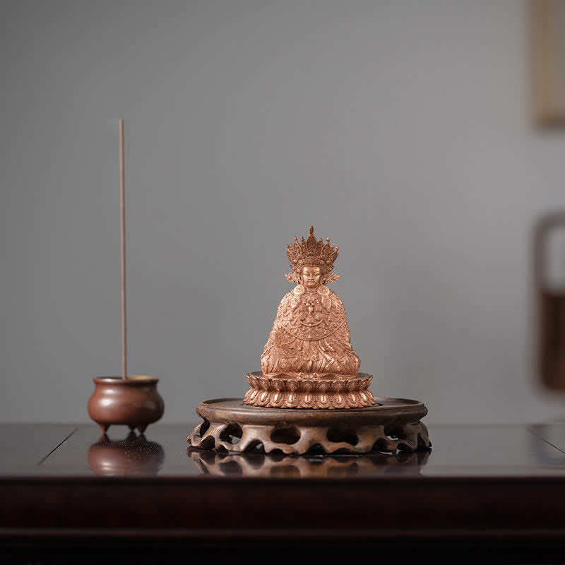 Kupfer handgefertigte Shakyamuni Buddha Statue 10cm Mitgefühl