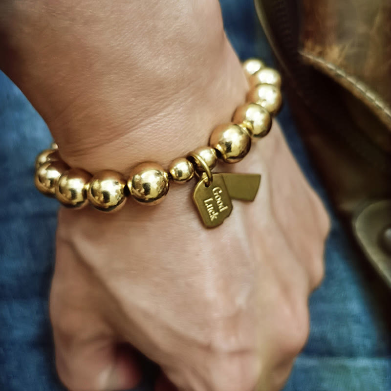Kupfer-Heilarmband, 10 mm Perlen für Gleichgewicht und Glück