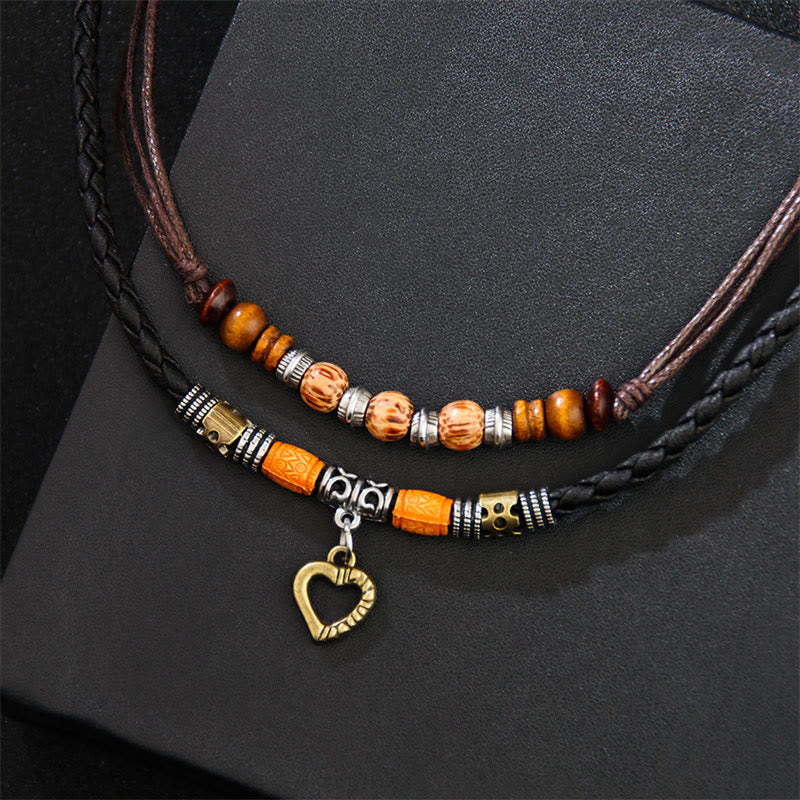 Kupfer-Set mit Herzperlen und Heilungskette und Armband