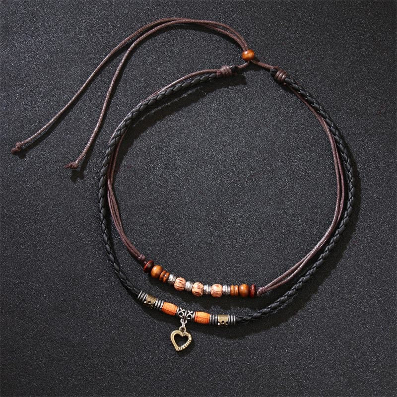 Kupfer-Set mit Herzperlen und Heilungskette und Armband