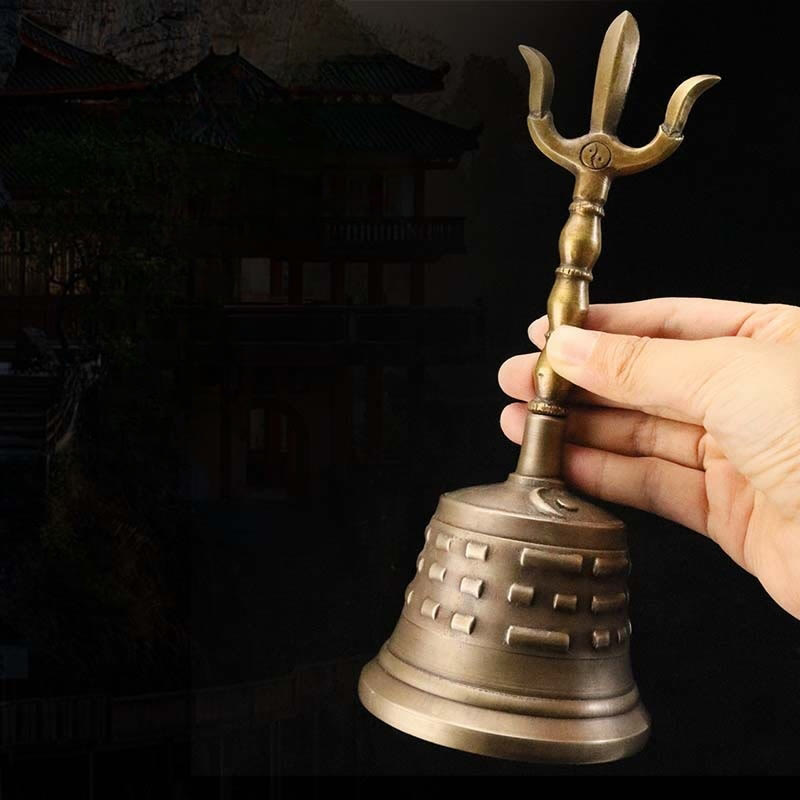 Kupfer Meditation Glocke und Vajra Dorje Set 8,66 Zoll handgefertigt Tibet