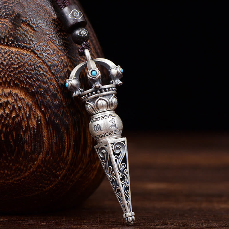 Kupfer Om Mani Padme Hum Halskette mit Dorje Vajra Anhänger