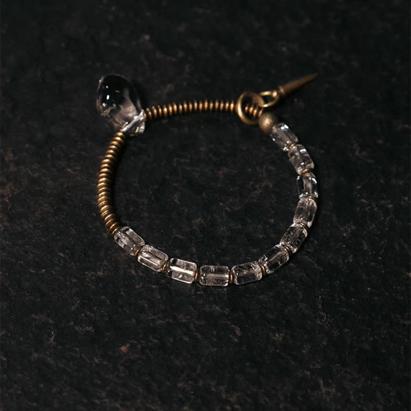 Kupferweißes Kristall-Glücksarmband | Unisex-Heilschmuck