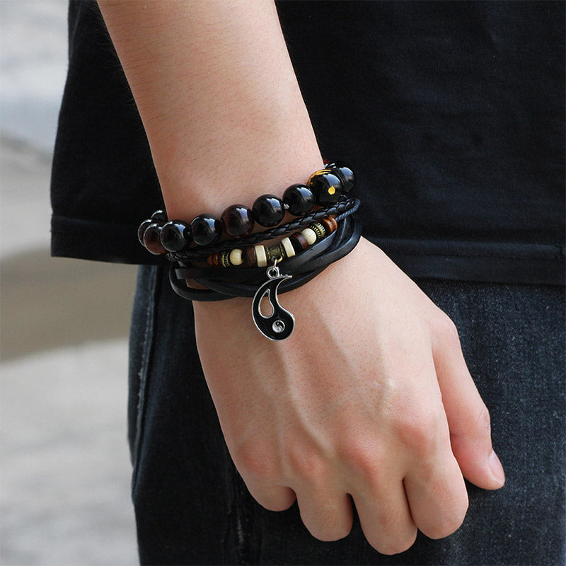 Kupfer-Yin-Yang-Balance-Armband, Unisex, 22 cm Länge