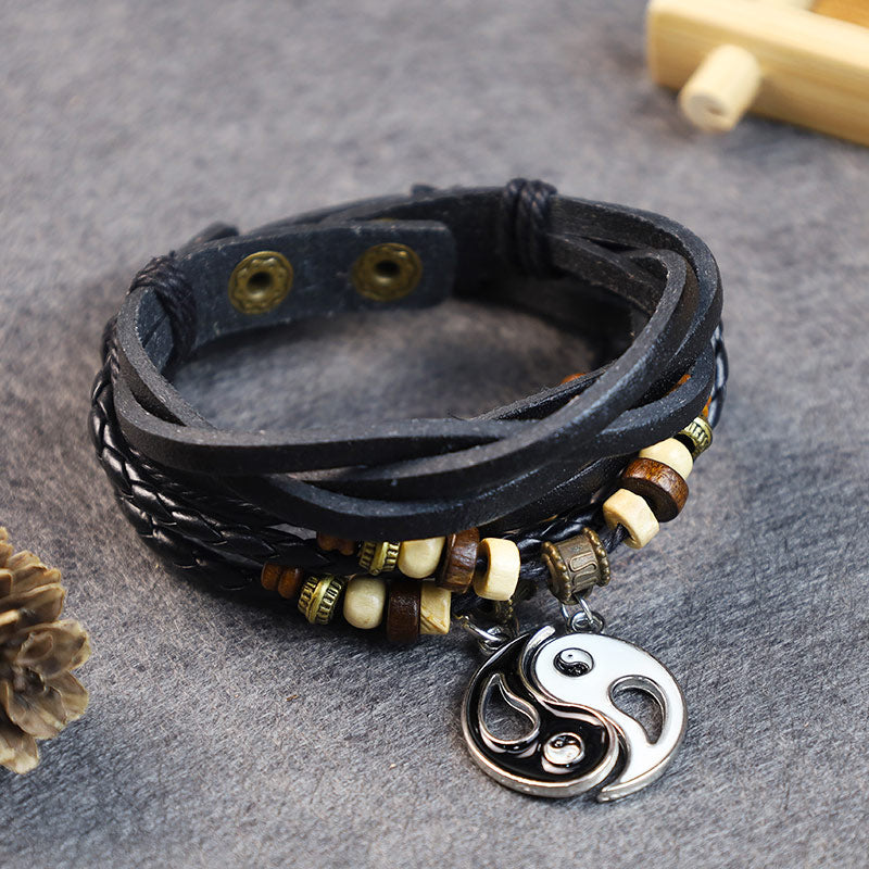 Kupfer-Yin-Yang-Balance-Armband, Unisex, 22 cm Länge
