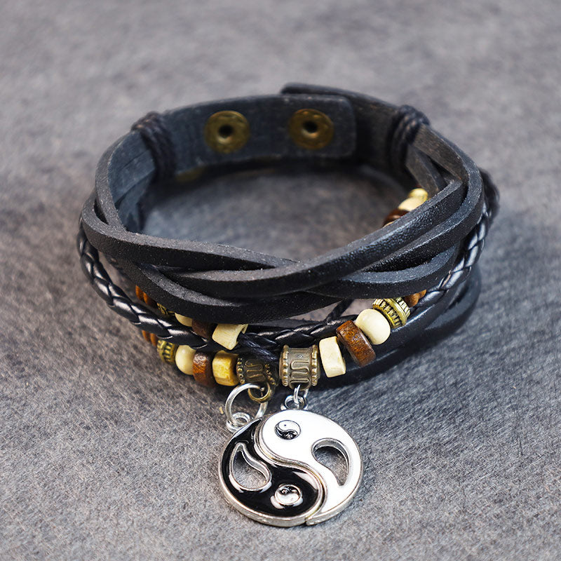 Kupfer-Yin-Yang-Balance-Armband, Unisex, 22 cm Länge