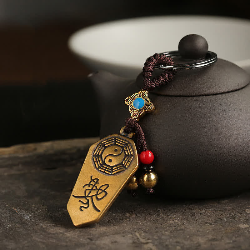 Kupfer Yin Yang Feng Shui Bagua Balance Schlüsselanhänger