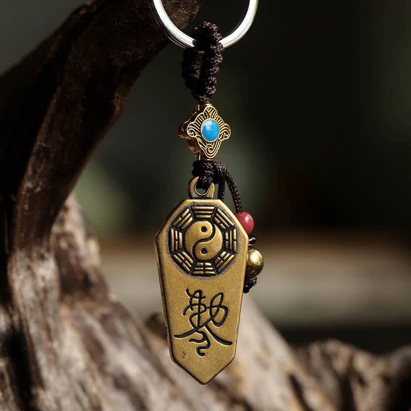Kupfer Yin Yang Feng Shui Bagua Balance Schlüsselanhänger