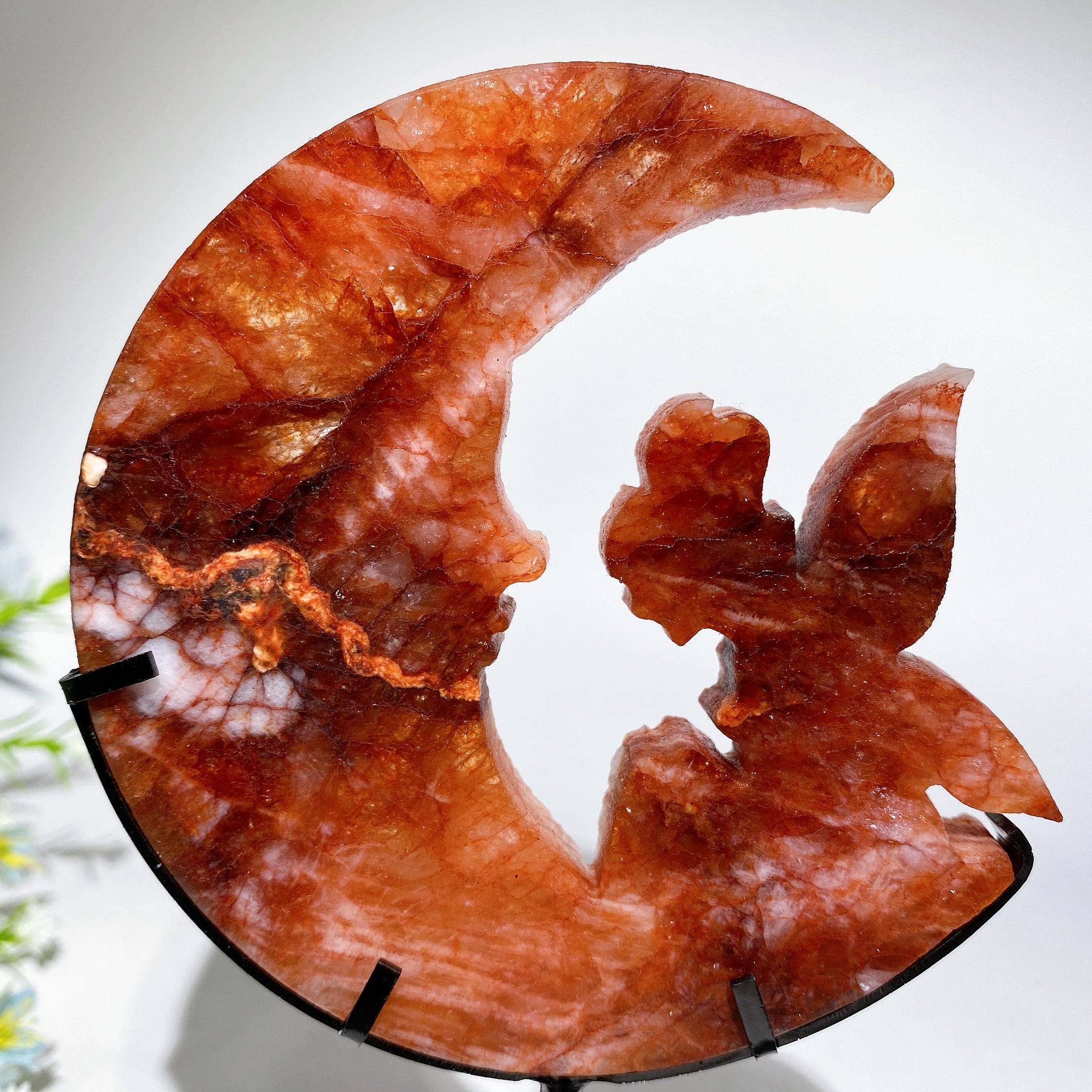 Kristallfee, Mondgesicht, 18 cm, Präsentationsständer