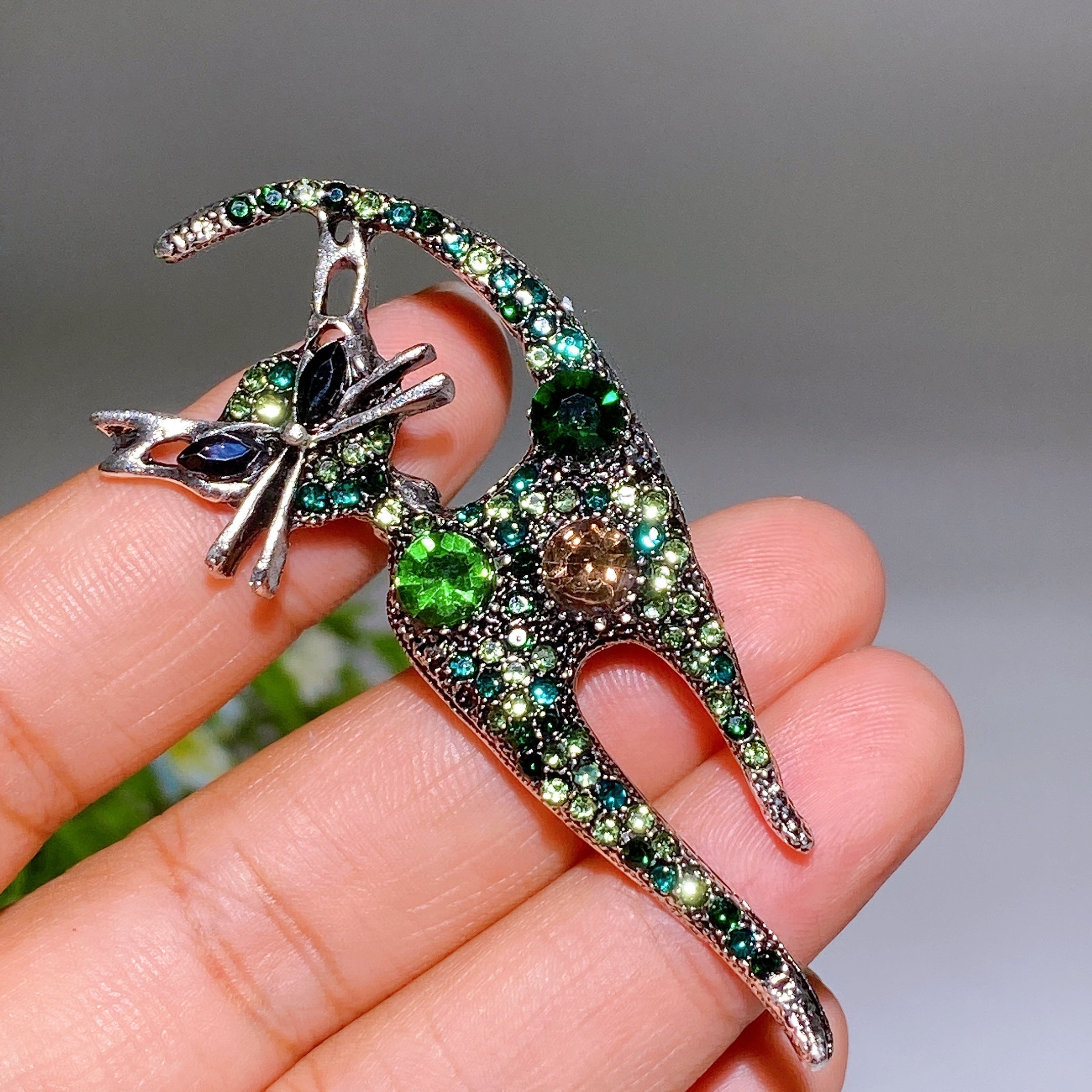 Kristallheilbrosche, 30–92 mm, Heilkristall-Anstecknadel