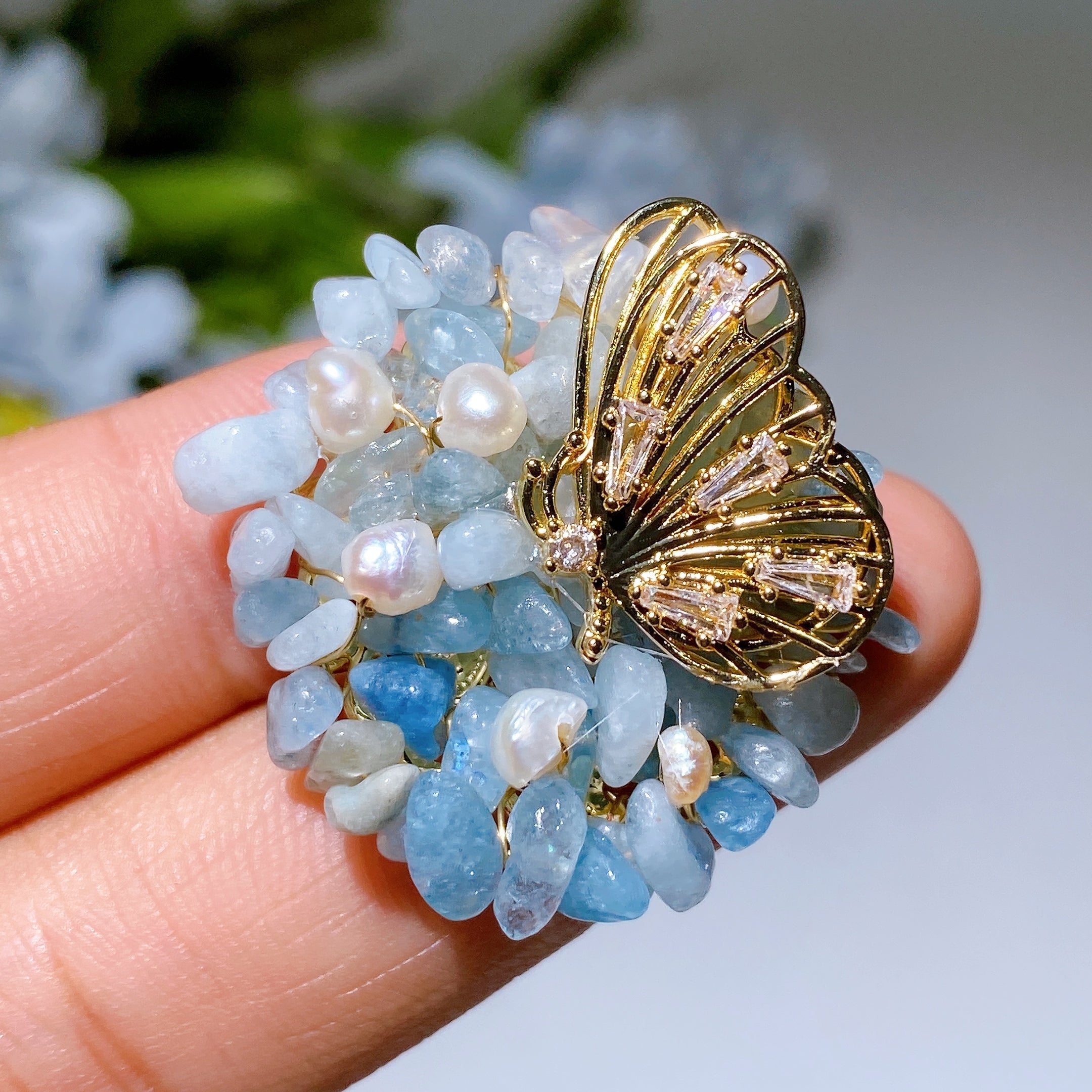 Kristallheilbrosche, 30–92 mm, Heilkristall-Anstecknadel