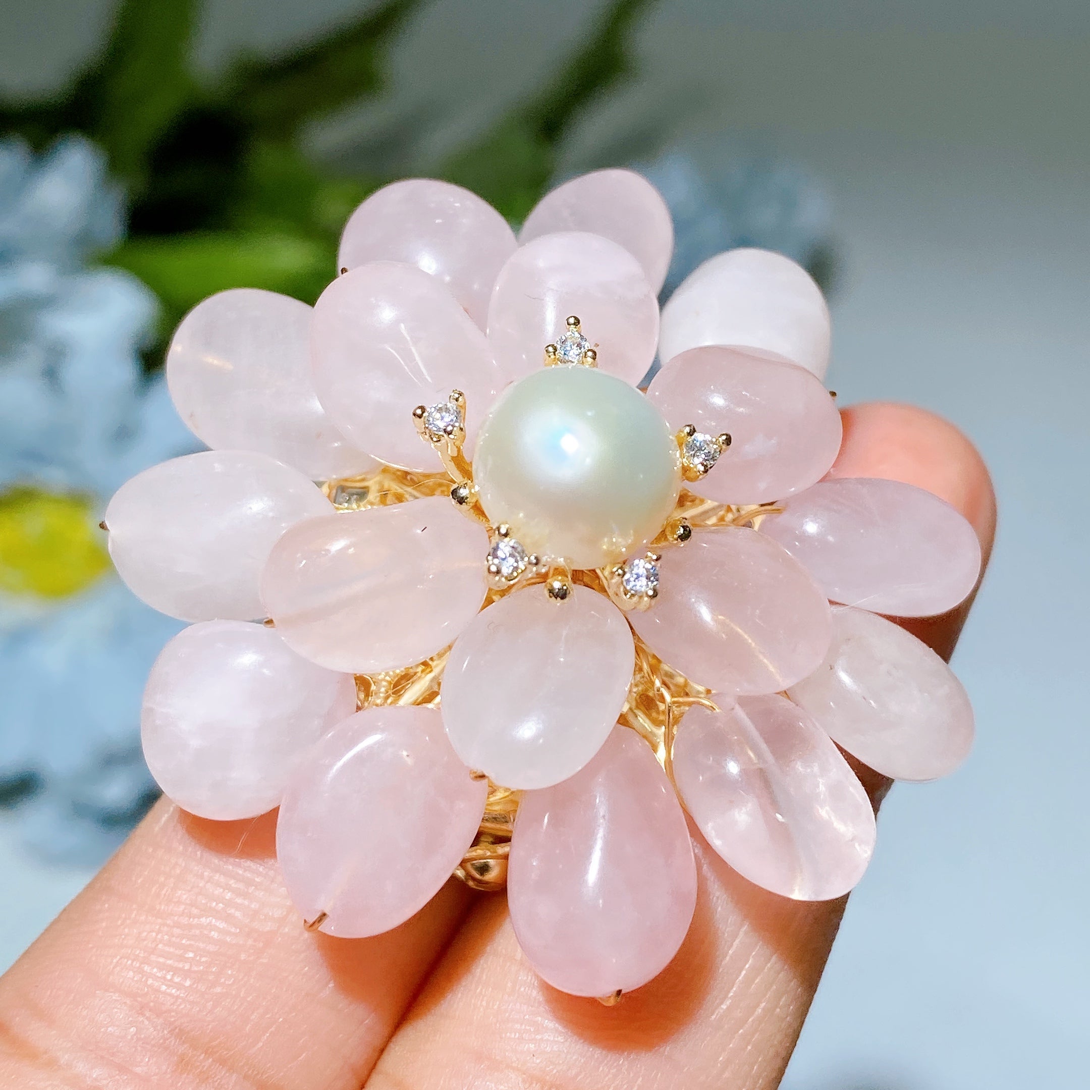 Kristallheilbrosche, 30–92 mm, Heilkristall-Anstecknadel